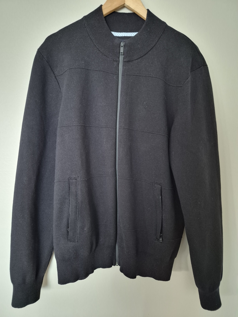 Robert Graham Black Full-Zip Knit Sweater